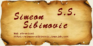 Simeon Sibinović vizit kartica
